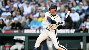 Colt Emerson draws a walk in MLB debut