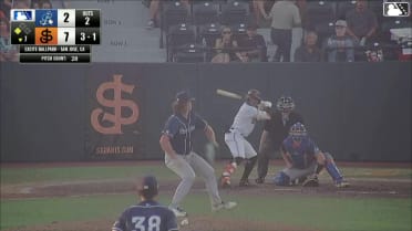 Jhonny Level homers (9) on a line drive to right field. Dario Reynoso scores.