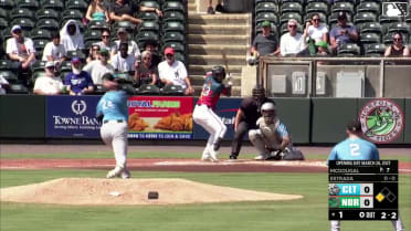 Aron Estrada singles on a ground ball to right fielder Rikuu Nishida. Enrique Bradfield Jr. scores.