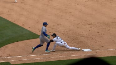 George Springer safe at first after review