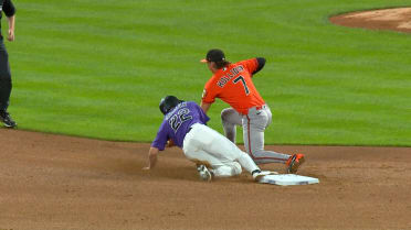 Samuel Basallo nabs Mickey Moniak following a review