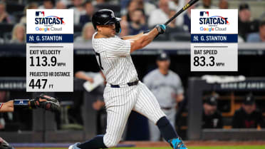 Giancarlo Stanton hammers a 447-foot home run
