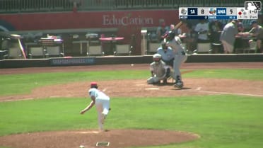 Alex McCoy singles on a sharp line drive to left fielder Angel Ortiz. Oswaldo Linares scores.