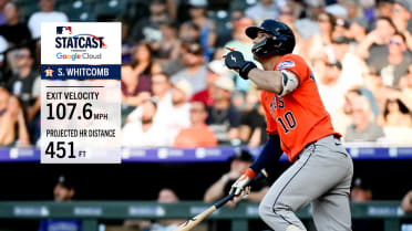 Shay Whitcomb's first career homer travels 451 feet