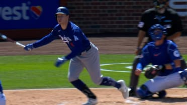 Jack Suwinski's first homer at Dodgers camp