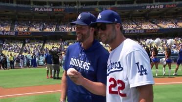 Rams Video: Matthew Stafford Throws Out First Pitch To Clayton