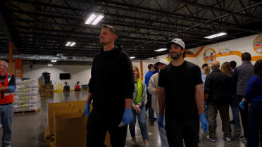 Texas Rangers volunteer at North Texas Food Bank