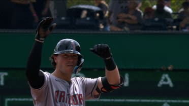 Tristin English's first Major League hit