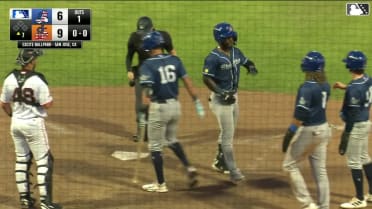 Carlos Pacheco's first home run for Single-A Stockton