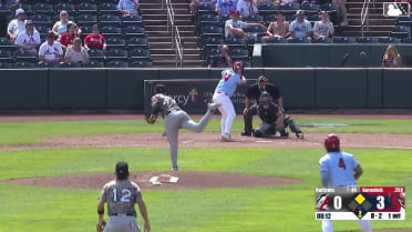 Jack Gurevitch homers (9) on a fly ball to right field. Won-Bin Cho scores.