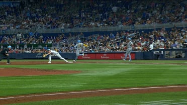 William Contreras is out at first after a review