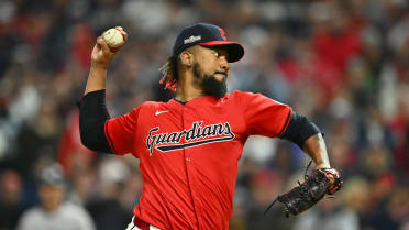Emmanuel Clase strikes out Giancarlo Stanton