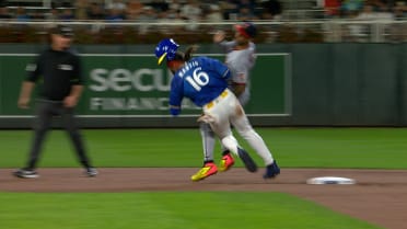 Umpires review collision at second base
