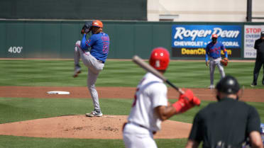 Freddy Peralta's first strikeout of the spring
