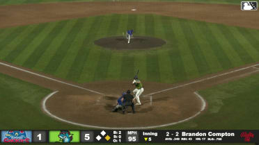 Brandon Compton homers (18) on a fly ball to left field.