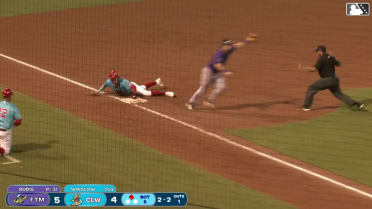 Bryce Fowler's running catch starts double play