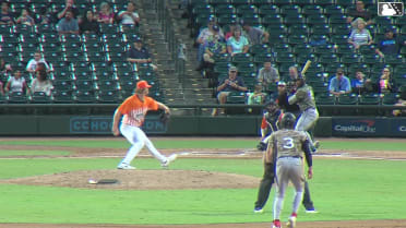 Michael Arroyo singles on a line drive to right fielder Yamal Encarnacion. J.T. Arruda scores. Bill Knight to 3rd. Blake Rambusch to 2nd.