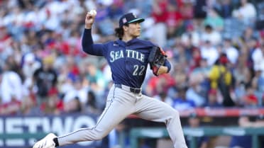 Bryan Woo strikes out Mike Trout for first K