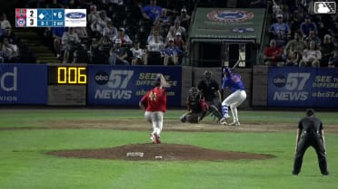 Logan Poteet singles on a line drive to center fielder Jacob McCombs. Alexey Lumpuy scores.
