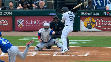 Lenyn Sosa hit by pitch after the call is overturned