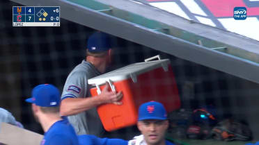 Jake Diekman takes frustration out on water cooler