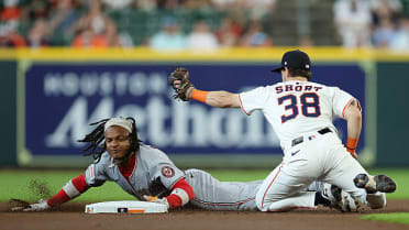 CJ Abrams steals second base in the 1st
