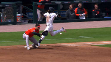 Javier Báez singles after review in the 4th
