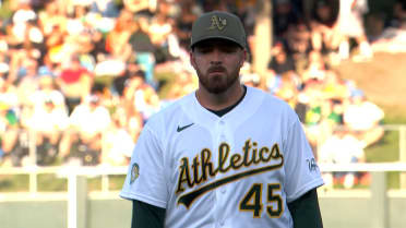 Aaron Civale strikes out Matt Chapman 