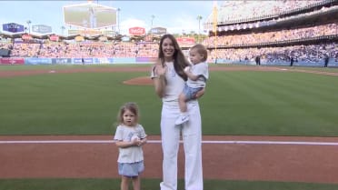 Will Smith's family throws out first pitch