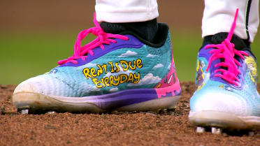 Drey Jameson shows off Simpsons-style cleats
