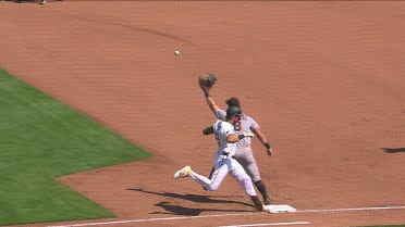 Jared Triolo drives in a run after overturned call