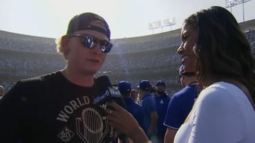Emmet Sheehan takes in the World Series parade
