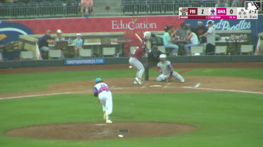 Malcolm Moore homers (1) on a fly ball to center field.