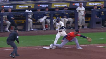 Vinny Capra is confirmed out at first base