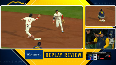 Ortiz reaches on a fielder's choice after challenge