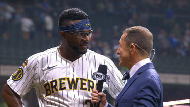 Andruw Monasterio on his walk-off single in the 10th