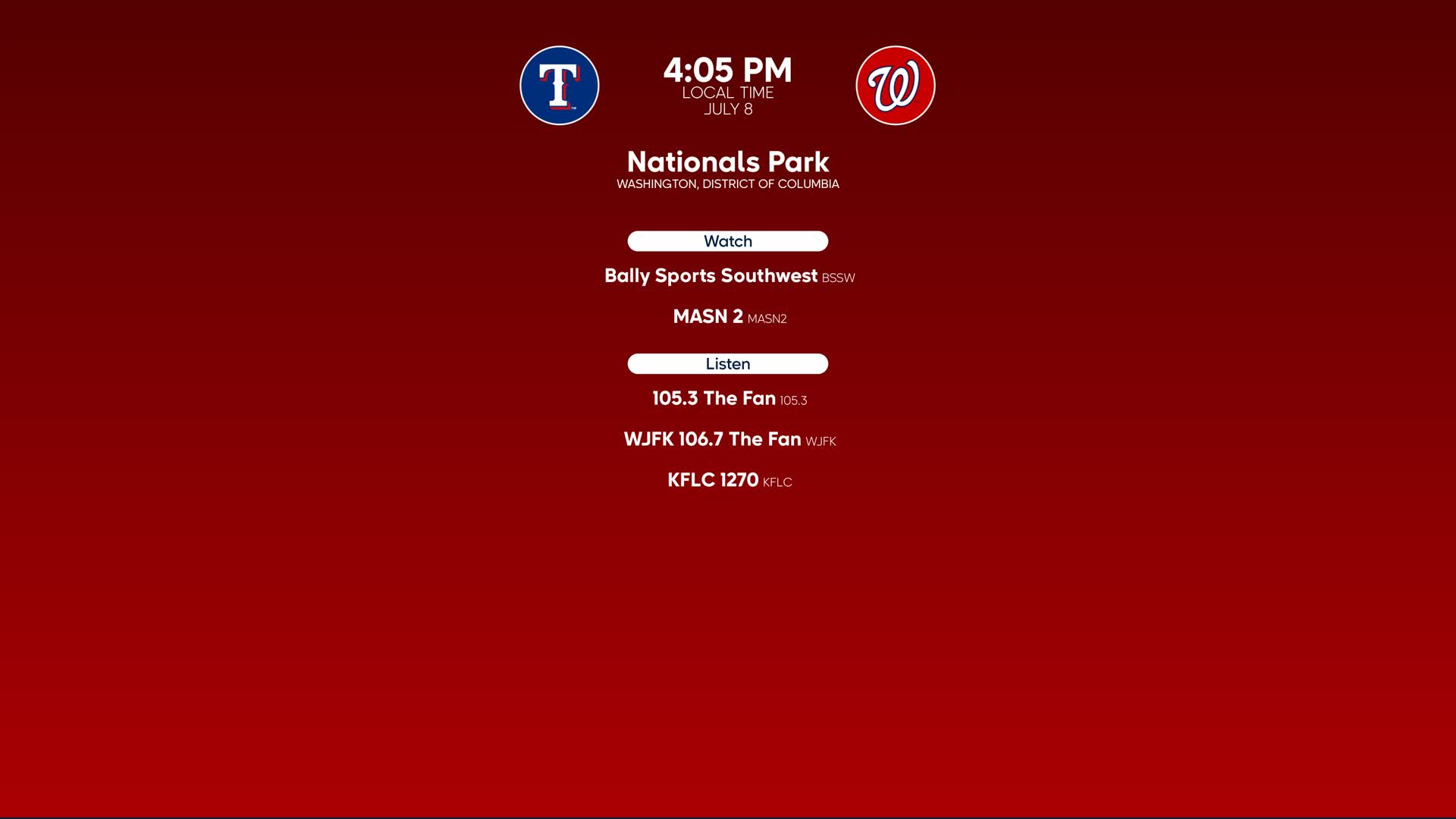 Photo: Texas Rangers vs. Washington Nationals - WAP20080622323 