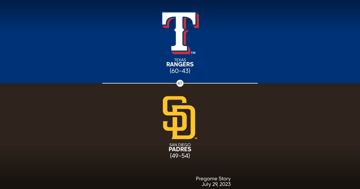 Texas Rangers at San Diego Padres Preview - 07/29/2023 - MLB Stories