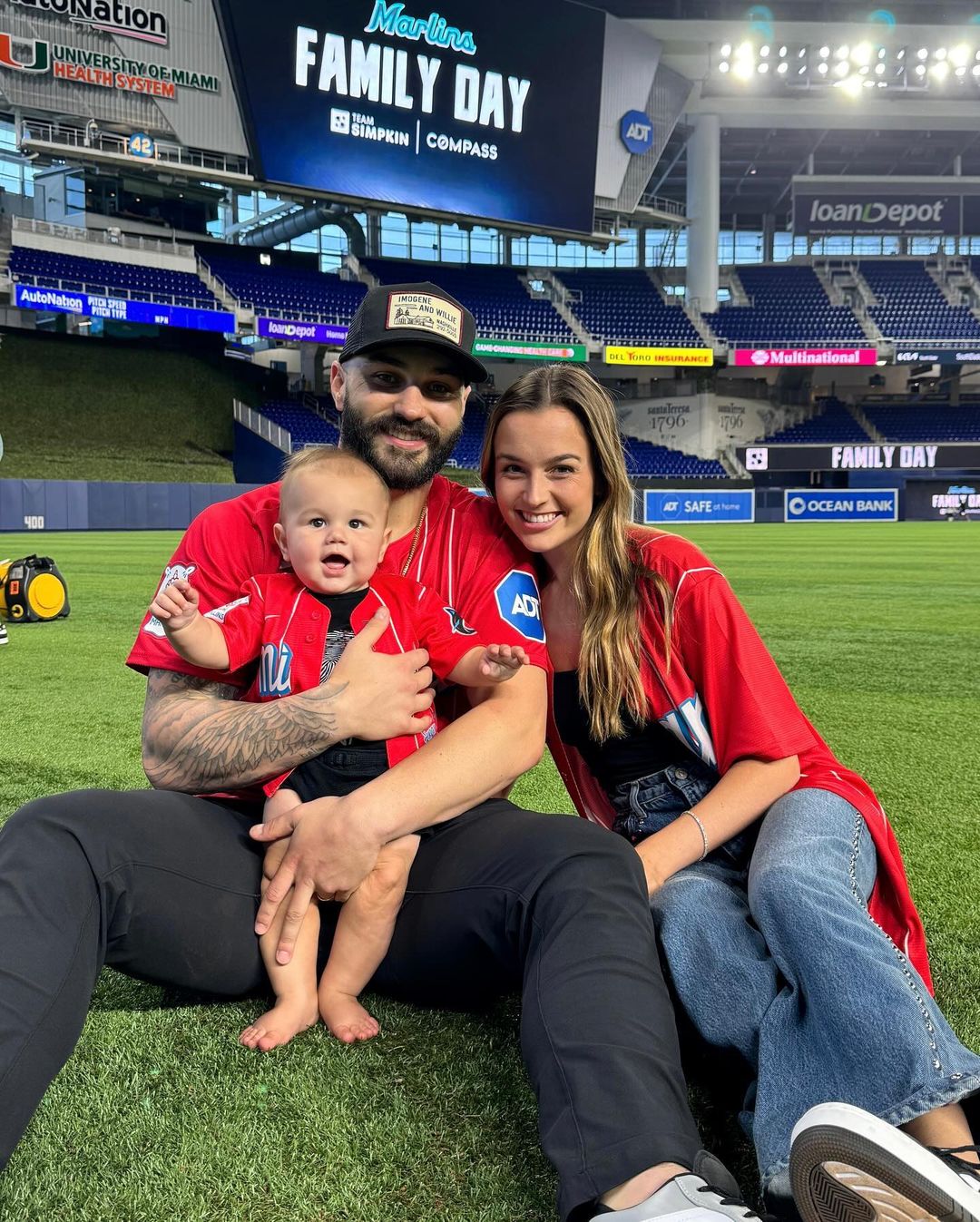 Tanner and Maddie Scott with Bo at loanDepot park.