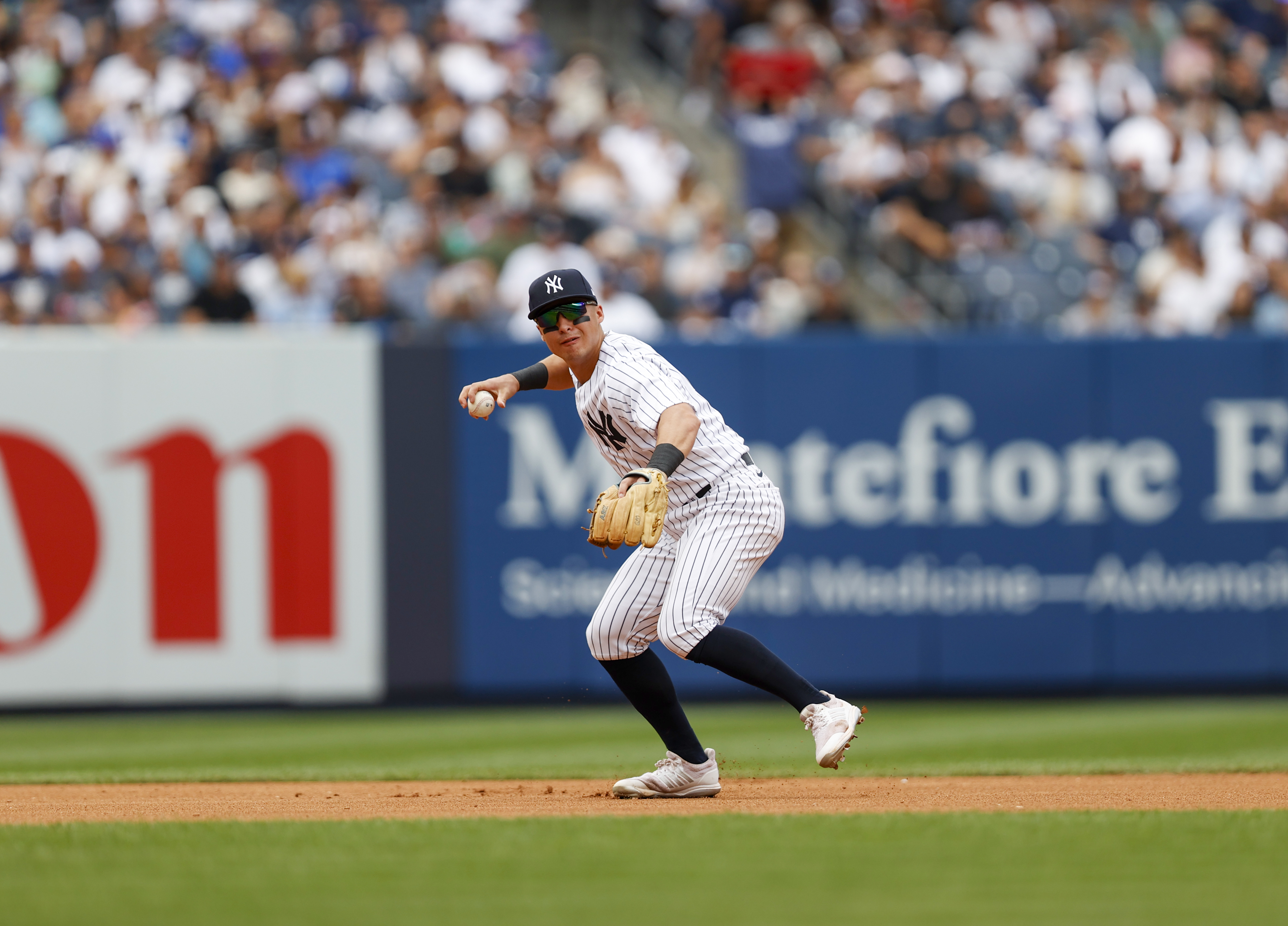 No Yankee spent more time in the field last season than Anthony Volpe, who logged 1,346 2/3 innings at short. His sound footwork and smart positioning helped everyone around him, including 2023 AL Cy Young Award winner Gerrit Cole. “When you look back at what I accomplished, you have to take into account how many outs Anthony made that probably should have resulted in hits,” Cole said. “The type of play he brought to the shortstop position made my ERA lower.” (Photo Credit: New York Yankees)