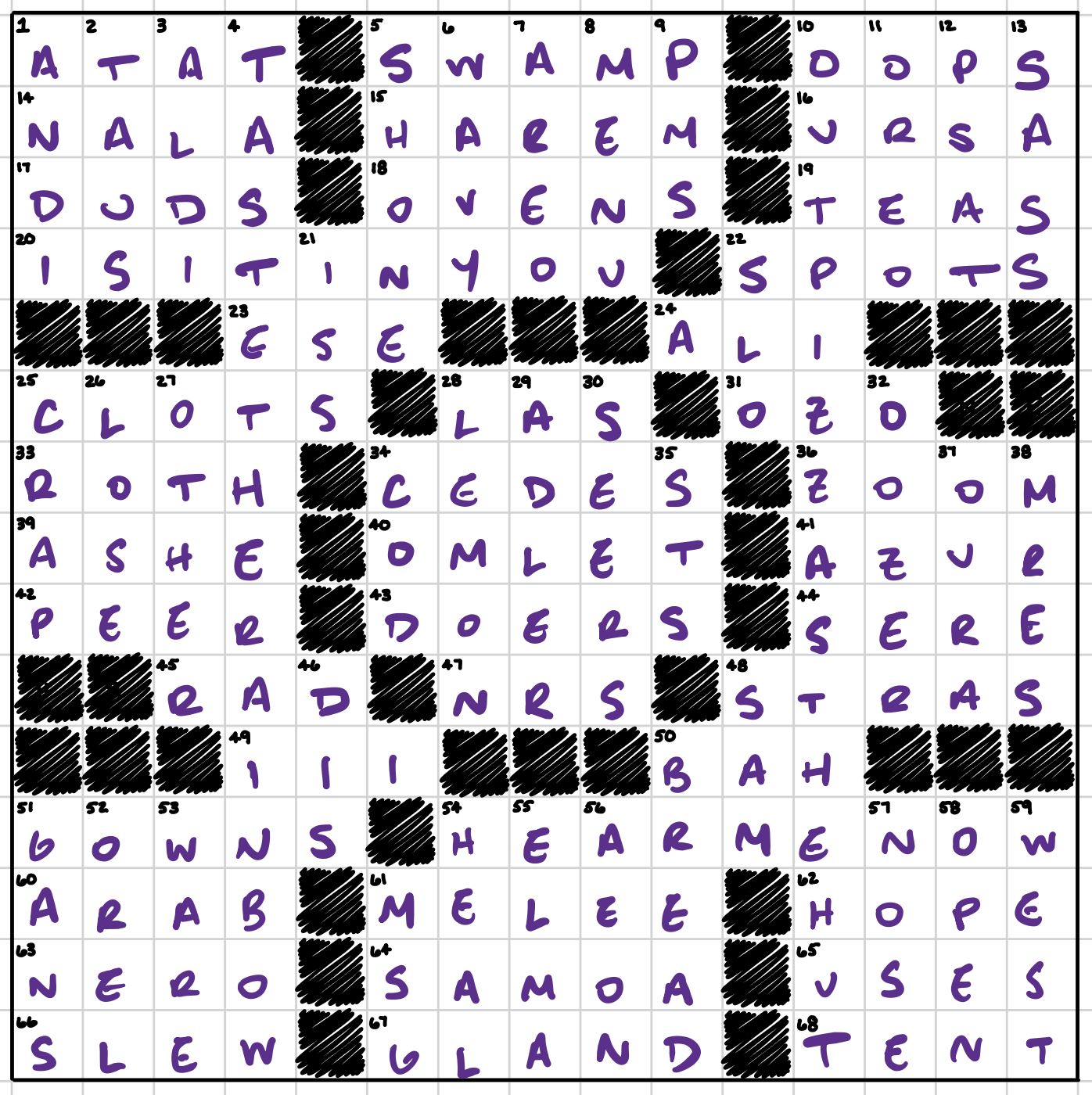 Crossword puzzle answers