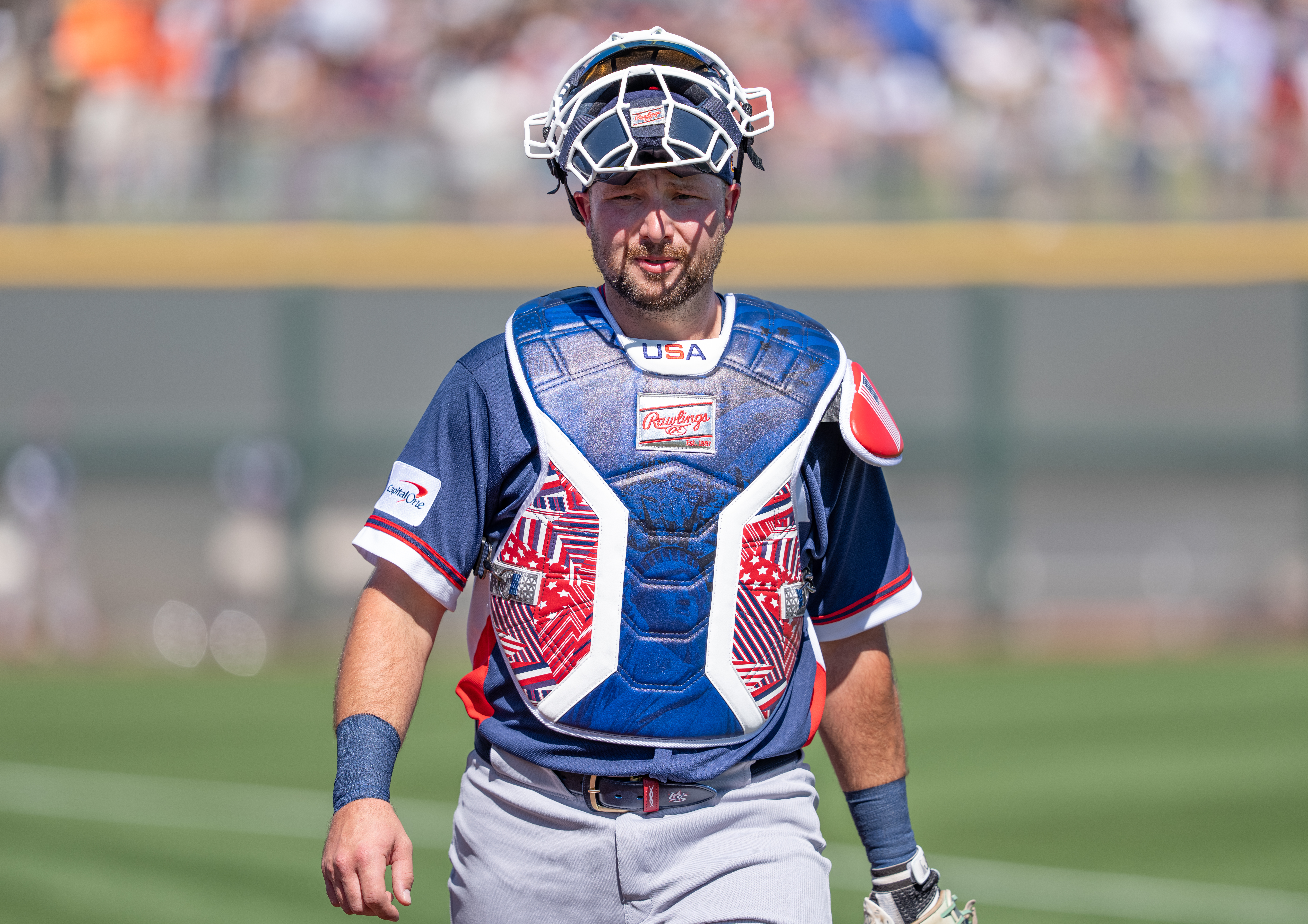 Photo of Team USA catcher Cal Raleigh by Ken Griffey Jr.