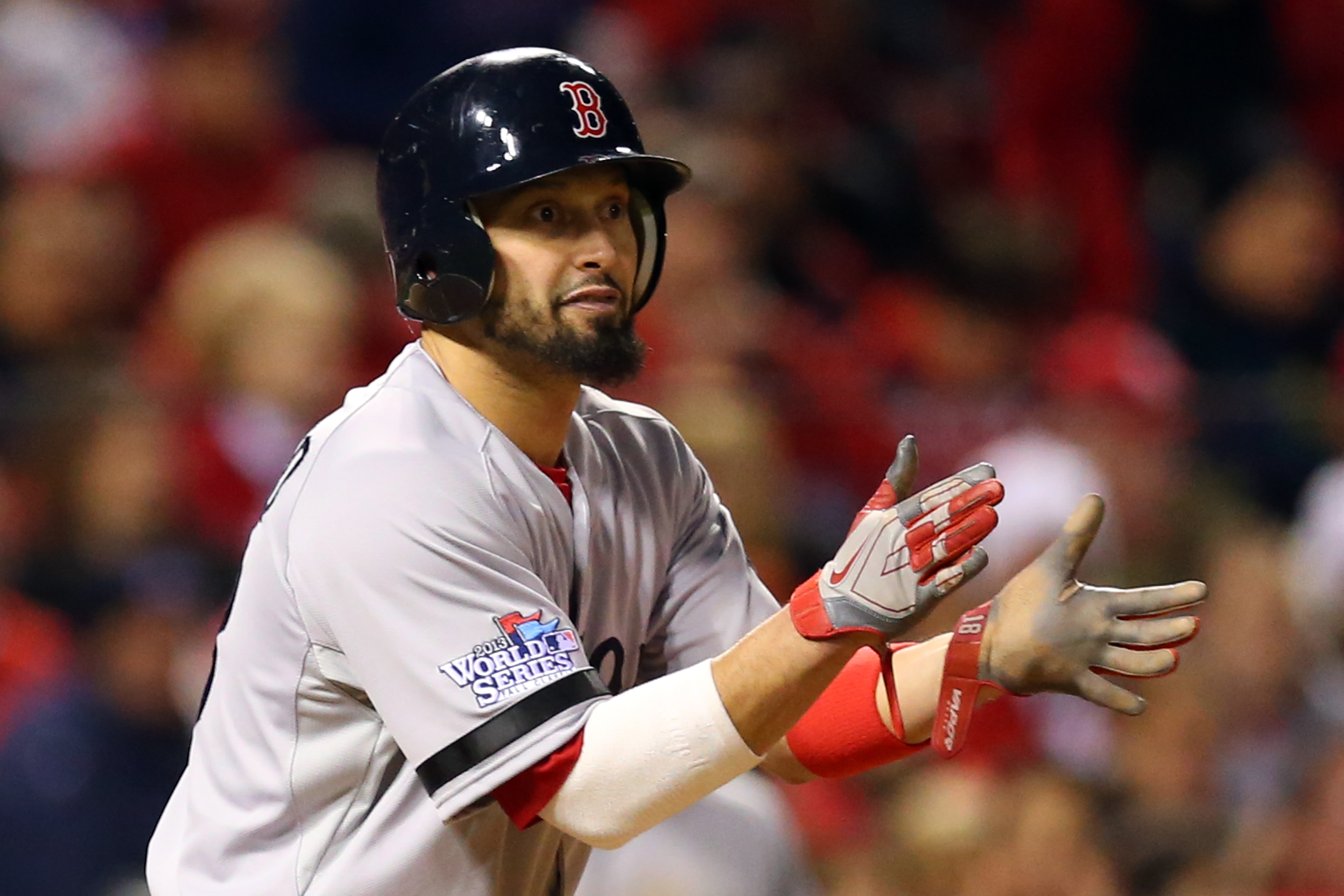 Shane Victorino during the 2013 World Series with the Red Sox (Getty Images)