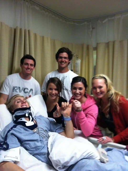 Cory Hahn being visited in the hospital after his surgery (Courtesy Cory Hahn)