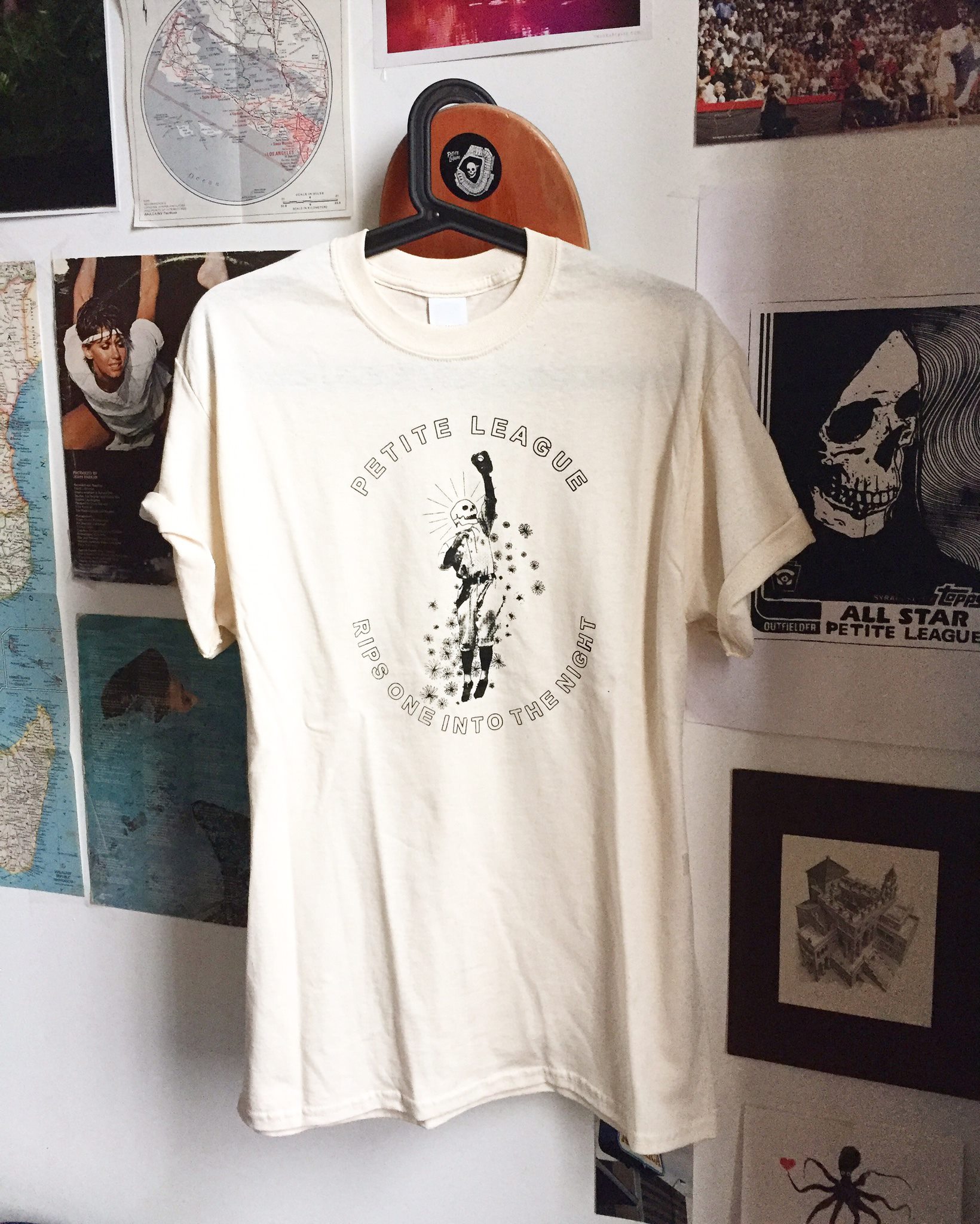 A more recent baseball T-shirt by Petite League. You can see the 1989 Topps design in the background. Photo and design by Lorenzo Cook.