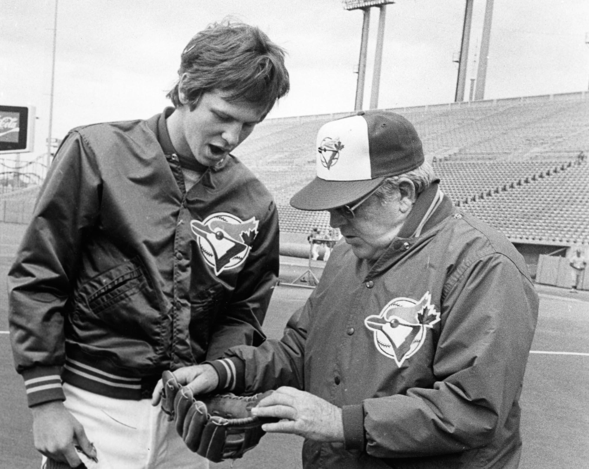 Danny Ainge with former Blue Jays manager Bobby Mattick. (AP)