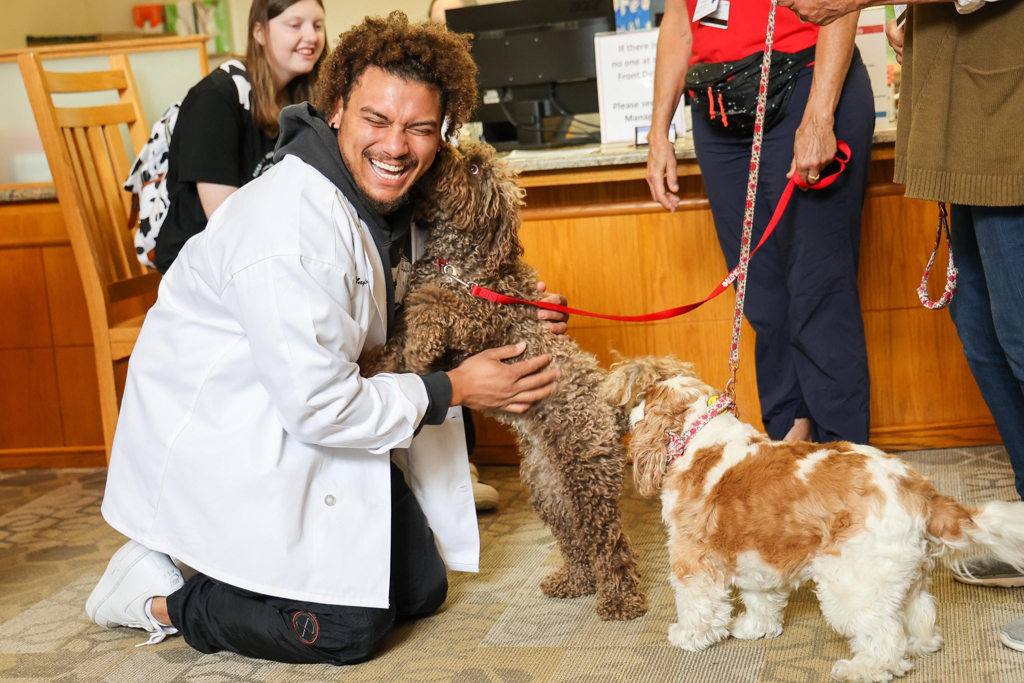 Josh Naylor at the Ronald McDonald House for his "Cooking with Naylor" program.