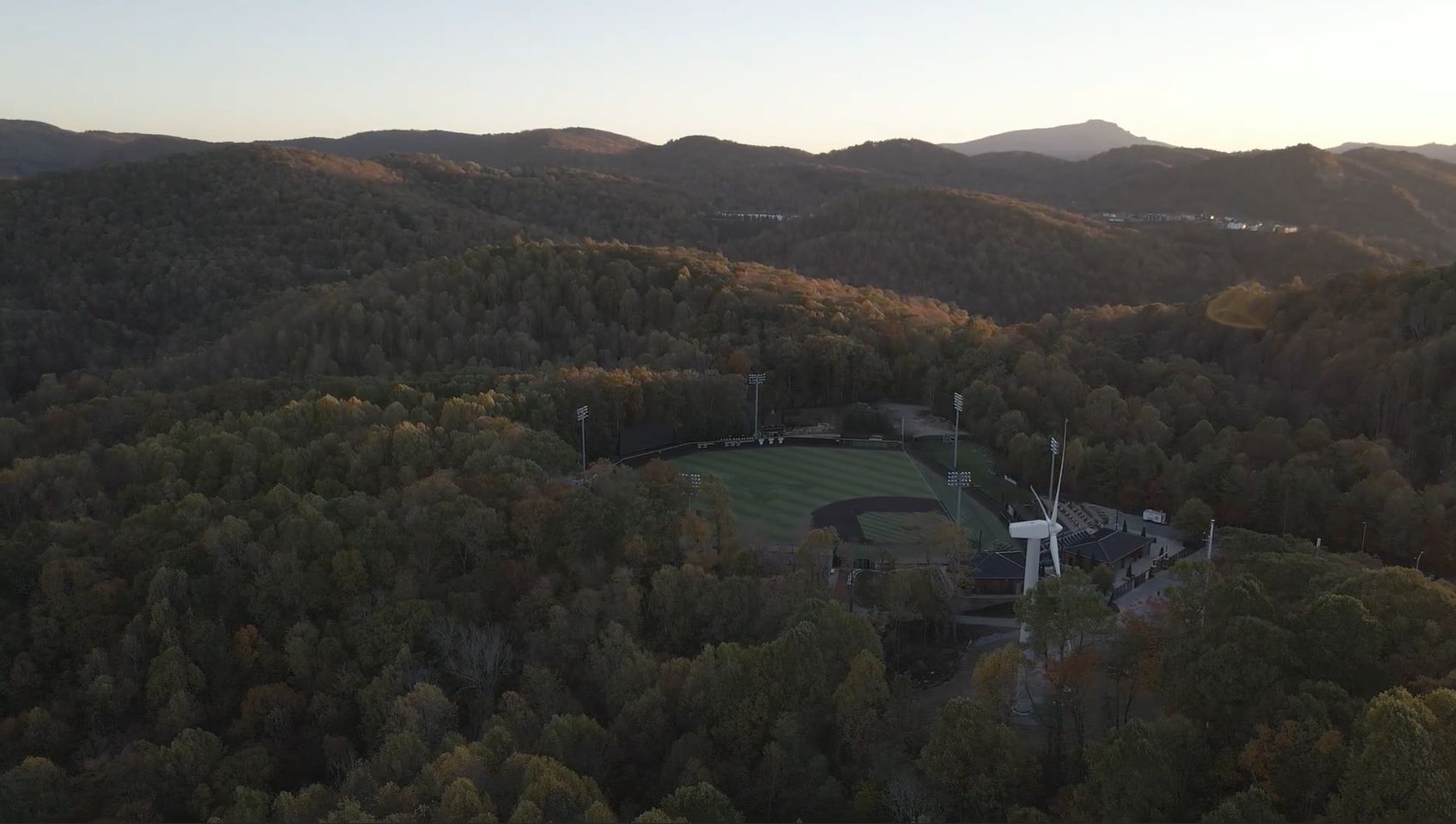 Drone footage of Beaver Field at Appalachian State