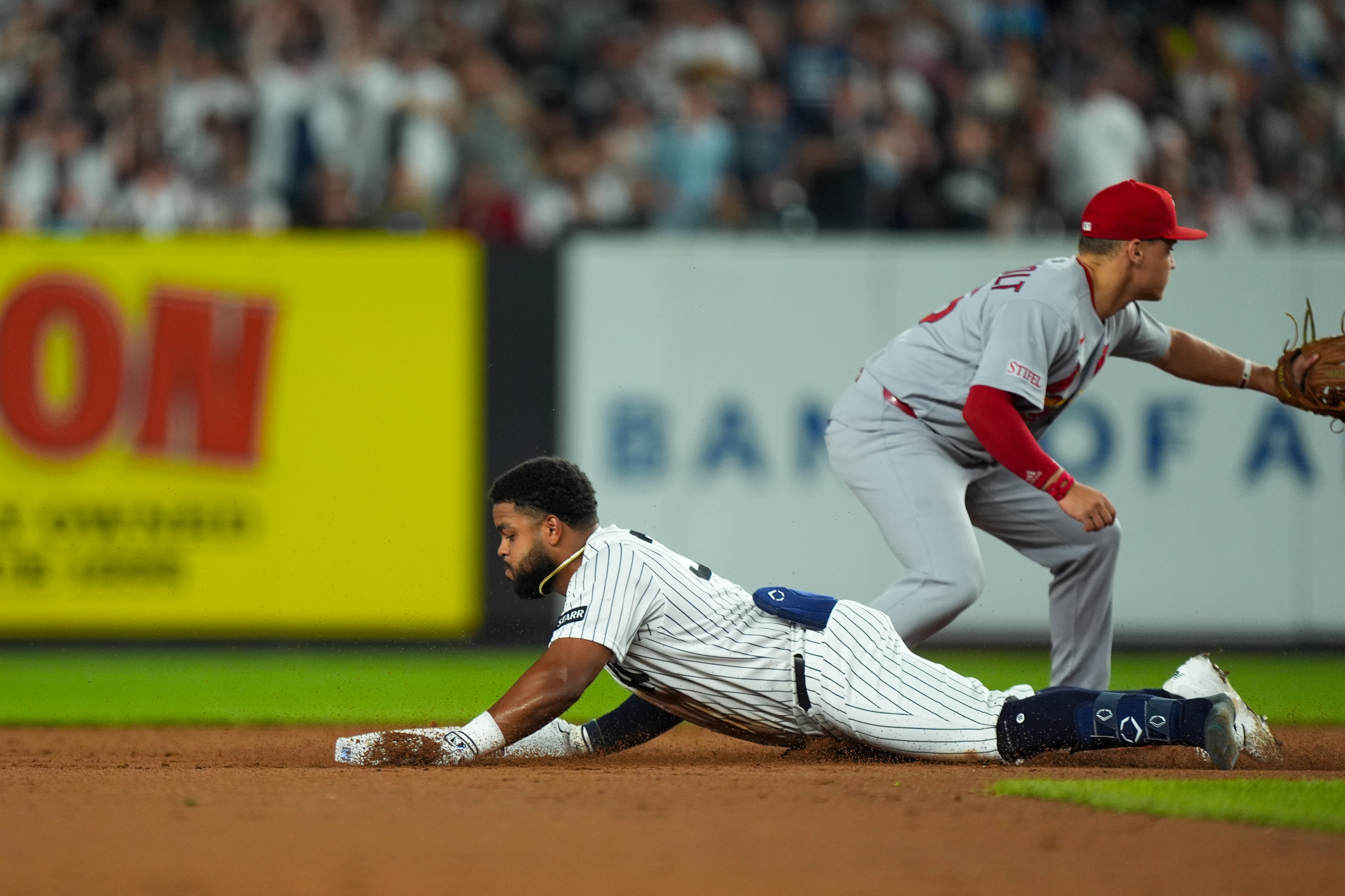 Heliot Ramos makes it safely to second base (Getty Images)