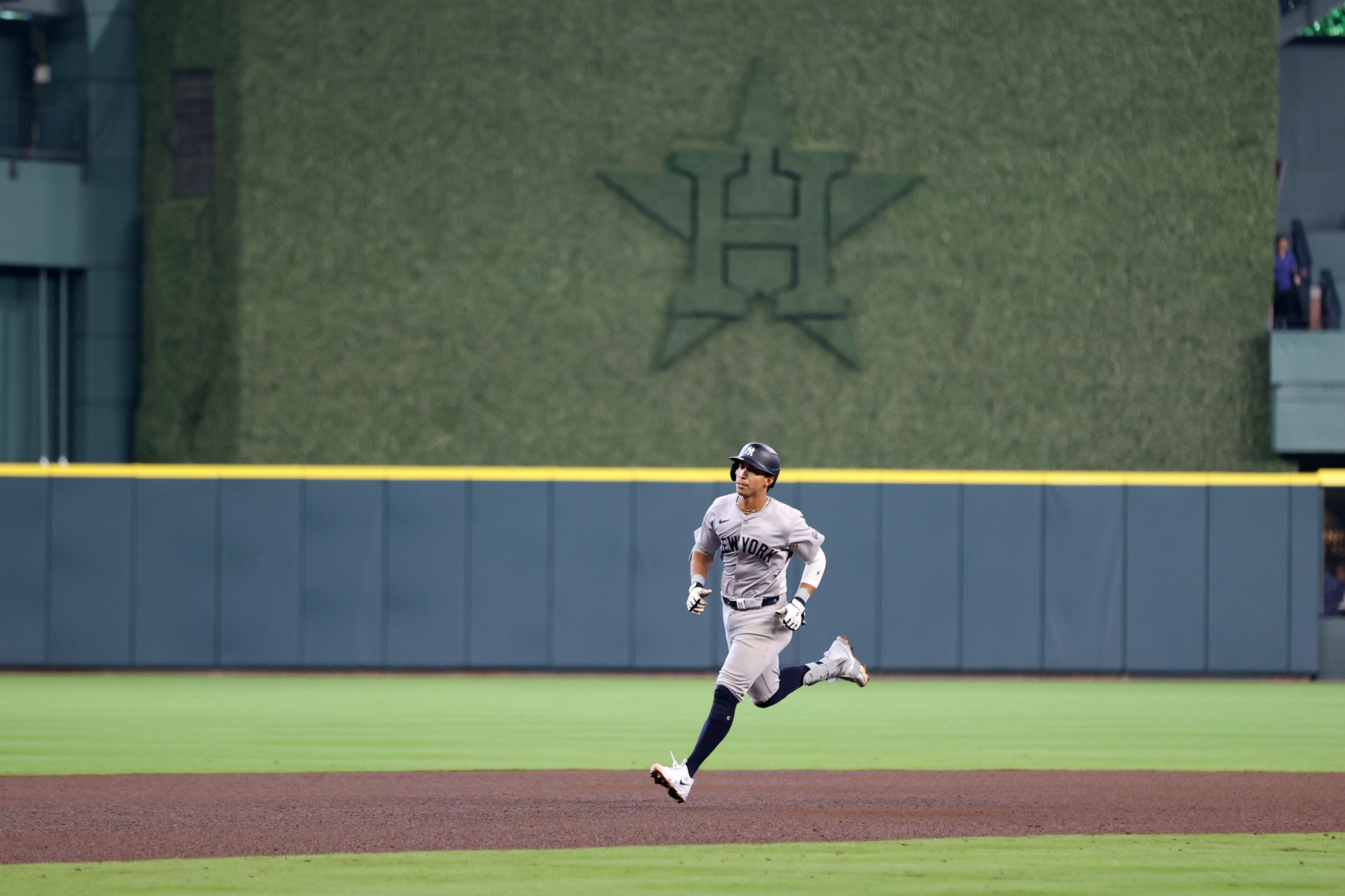 A four-game sweep in Houston got the year off to a terrific start, and the contributions came from everyone on the roster. Alex Verdugo, brought in partly because of his elite glove, wowed his new teammates with a sparkling catch in the opener, after Oswaldo Cabrera (above) contributed a crucial sixth-inning home run in the 5-4 victory. (Photo Credit: New York Yankees)